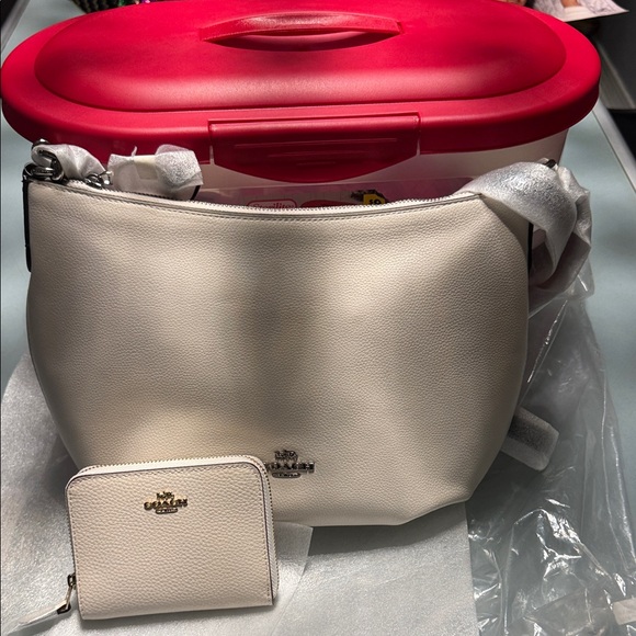 Coach Handbags - Coach Cream Leather Crossbody Bag and Wallet Set BRAND NEW